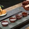 2 Pcs/set Yixing Handmade Raw Ore Purple Clay Teacup Boutique Tea Bowl Master Cup Chinese Authentic Tea Set Accessories 40ml