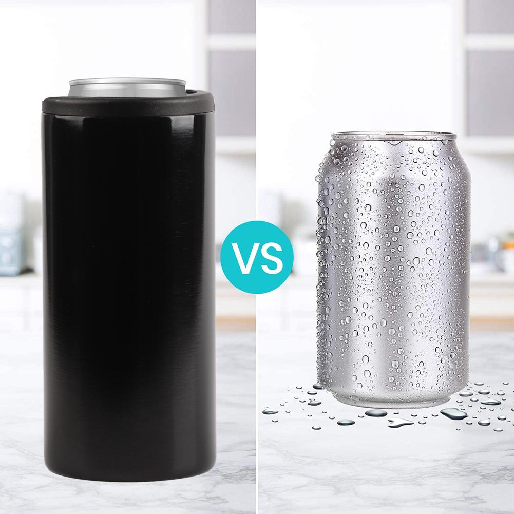 4 in 1 Insulated Can Cooler Double Walled Stainless Steel Beer Holder Cooler for 12 Oz Beer Bottles