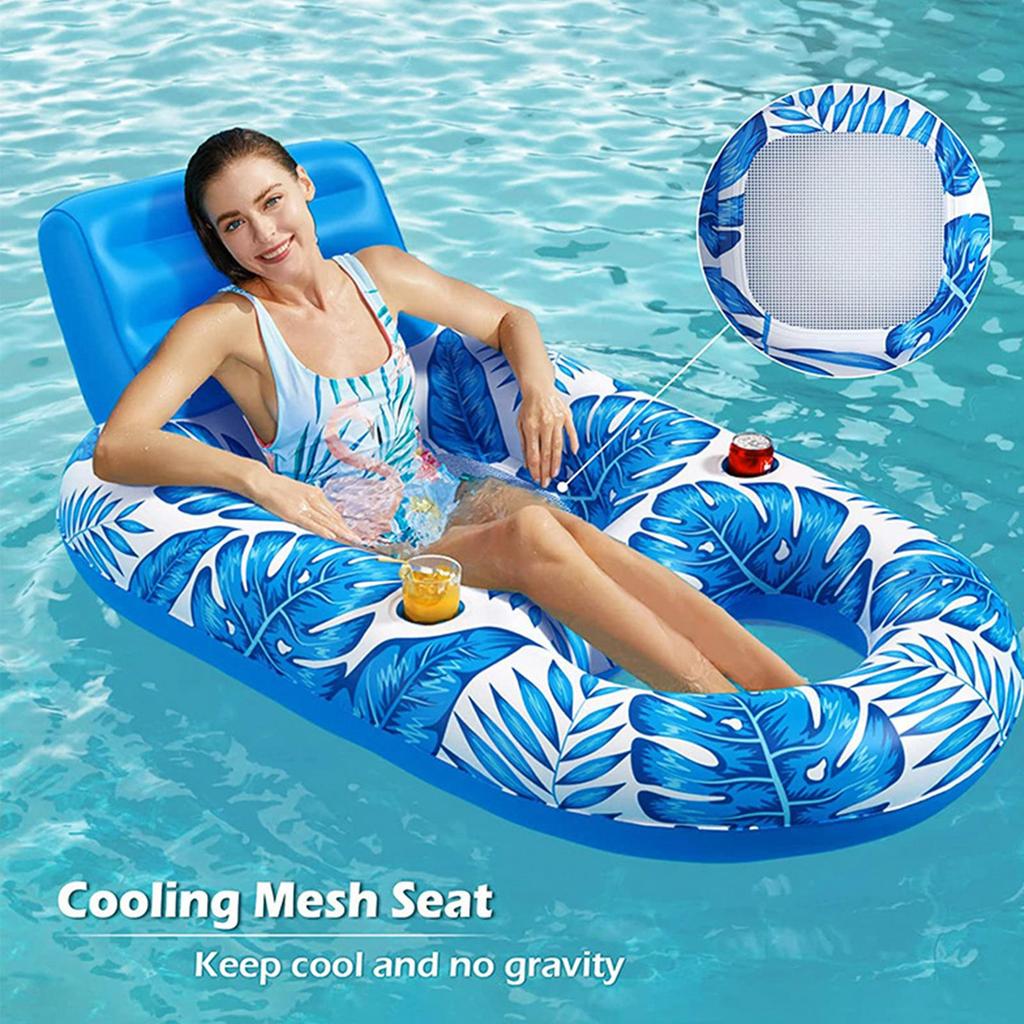 Inflatable Pool Float Adult Pool Floaties Lounger Floats Raft Floating Chair Water Floaties for Swimming Pool Lake Lounge Floa