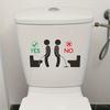 1 Pc Funny Bathroom Toilet Lid Decal, Removable Self-Adhesive Plastic Wall Sticker, Creative Toilet Seat Sign for Proper Use