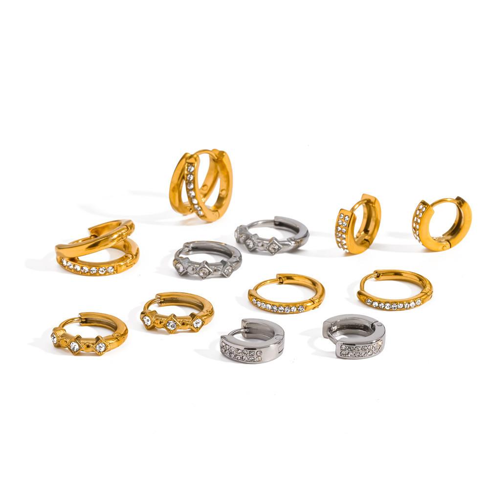Geometric Stainless Steel Earrings For Women With Gold Plating Elegant Jewelry For Casual Wear