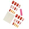 Autumn Winter Press On Nail 1 Set Glossy Ginger Leaves Design Easy Application Comfort Fit