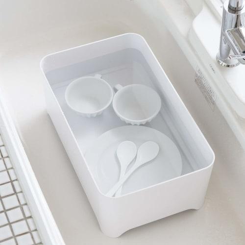 YOHAKU Large Capacity Drainer Case that can be Used as a Washtub, Chocolate, Also Suitable for Soaking, MG-0396