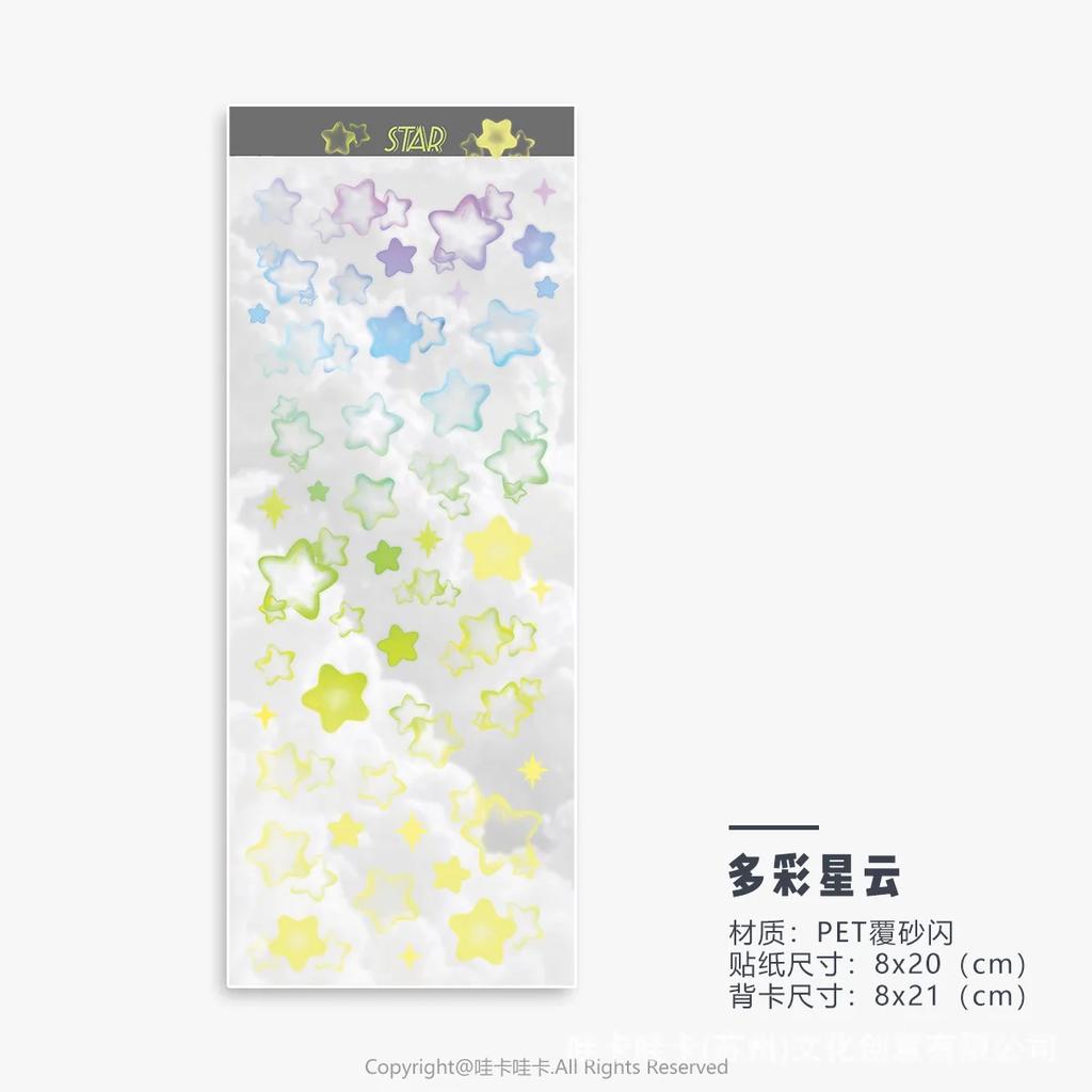 Stars Decal Stickers Scrapbooking Stationery Hearts Stickers PET Bubble Deco Sticker DIY Journal Planner