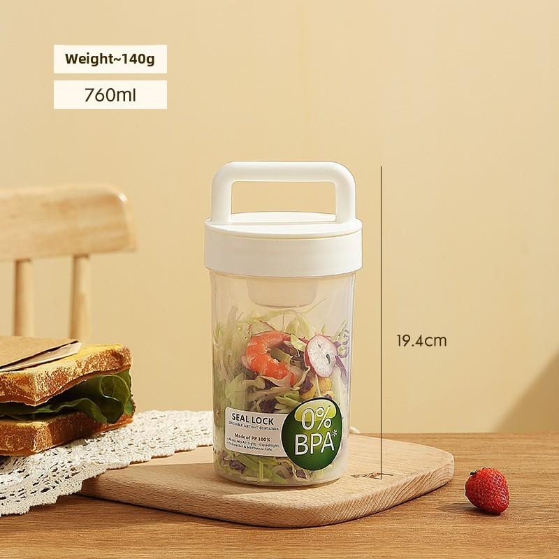 Portable Fruit Oatmeal Breakfast Cup With Spoon For Students And Office Use