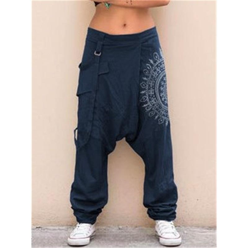 Pánské Vintage ležérní kalhoty Hanging Crotch Kalhoty Harlan Large Size Casual Kalhoty