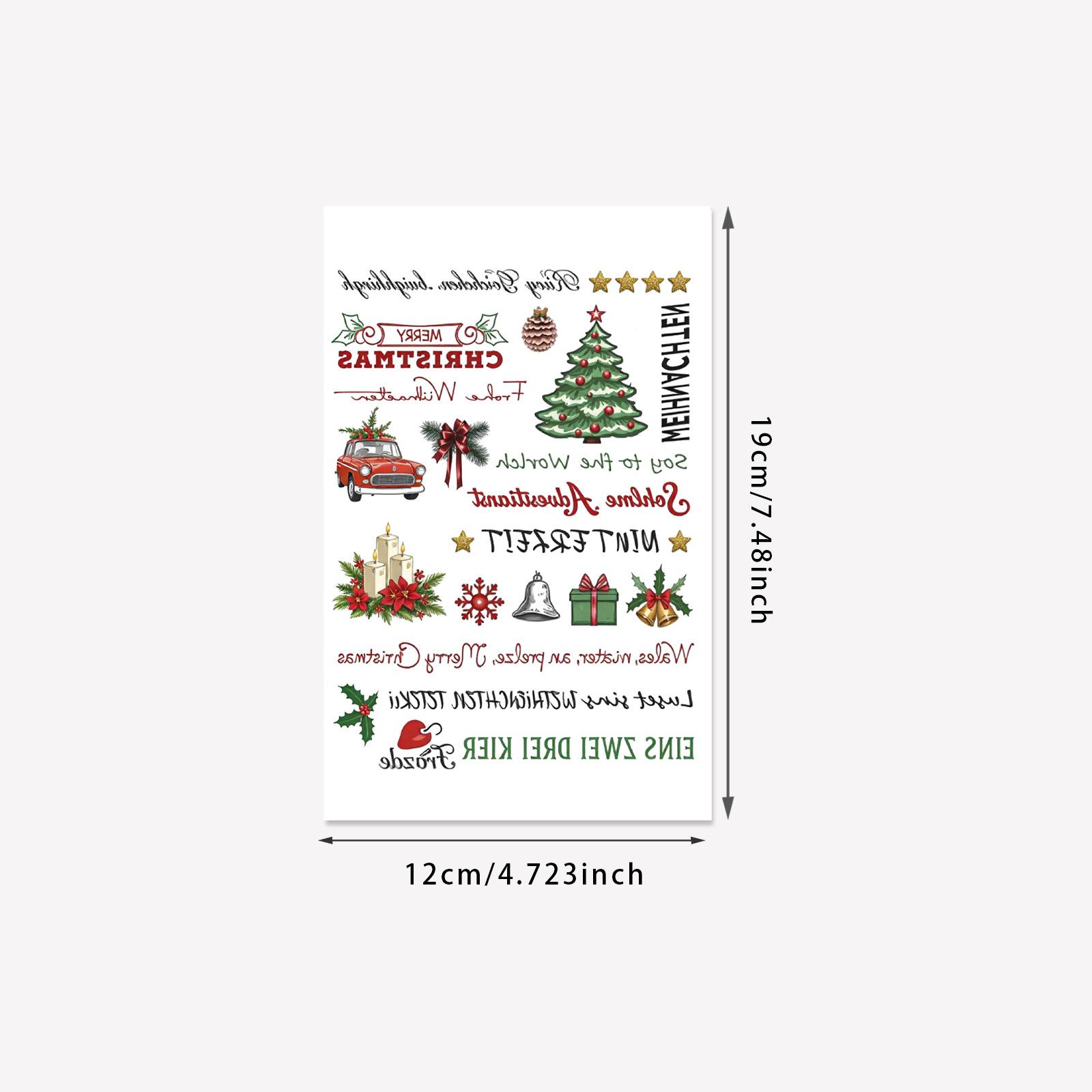 Tattoo Stickers Waterproof Women Lasting Cute English Short Sentences Christmas Tattoo Stickers Tattoo Stickers 12*19