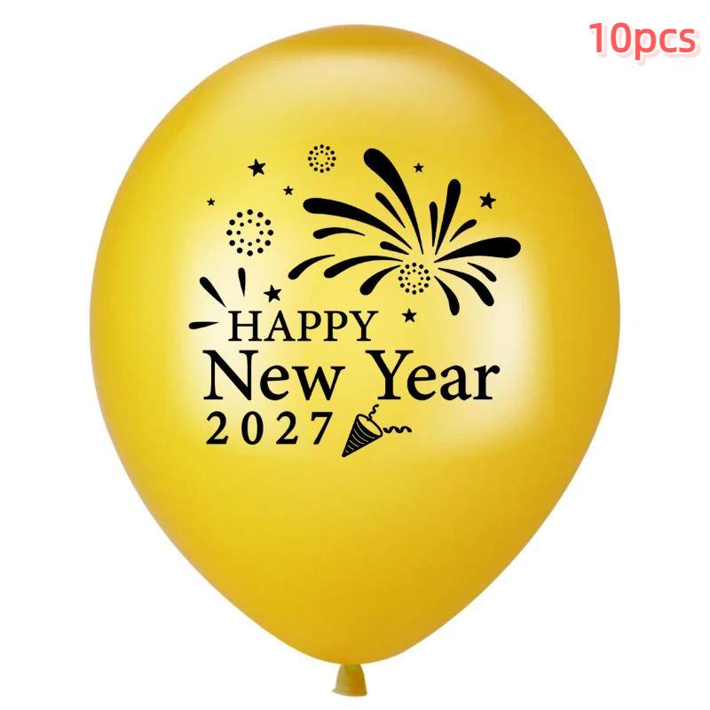 10Pcs Happy 2027 New Year'S Day Party Latex Balloons Happy New Year Party Home Decoration