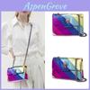 Geantă Crossbody Colorată din PU Curcubeu cu Lanț și Design Cap de Vultur pentru Călătorii Casual