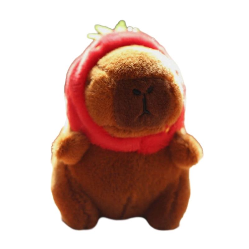 Stylish Capybara Keychain Stuffed Animal Keyring Ornament Adorable Plush Bag Pendant Accessories for Animal Lovers