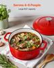 Enameled Cast Iron Dutch Oven, 5.7L Pot with Lid and Dual Handles, Heavy-Duty Durable Cookware Pan, Oven Induction Compatible up to 260 , for