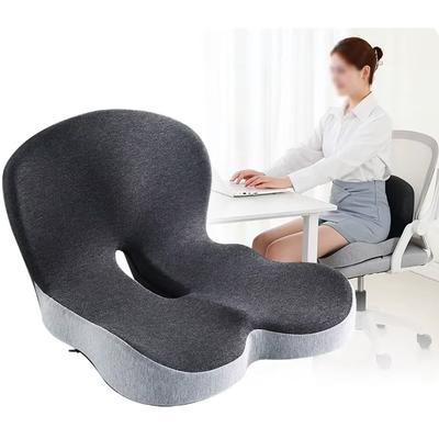 Coussin de Siège Monobloc en Mousse à Mémoire Dossier Coussin de Chaise de Bureau Massage Support Lombaire Soulagement de la Douleur Respirant Coussinet de Siège de Voiture