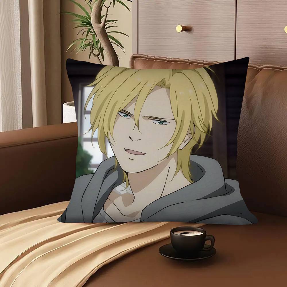 1Pc Banana Fish Anime Pillow Case Fashion Square Pillowcase Bedroom Sofa Room Ins Decoration Leisure