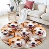 Corgi Round Area Rug,Carpet Rug for Living Room Bedroom Sofa Playroom Decor,Non-slip Floor Mat