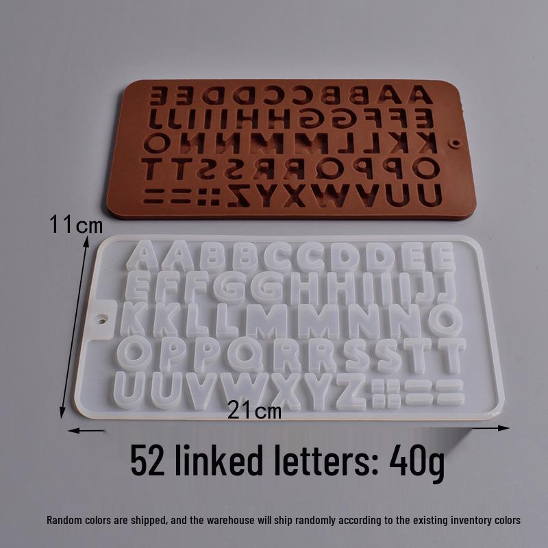 Silicone English Letter Chocolate & Cookie Baking Mold Epoxy DIY.