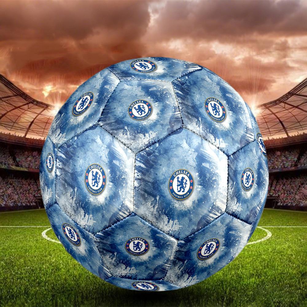 Chelsea FC CLUBSoccer Ball Colorato Per Tutte le Età Cucito a Macchina PVC Pronto per la Competizione Durevole Alto Rimbalzo