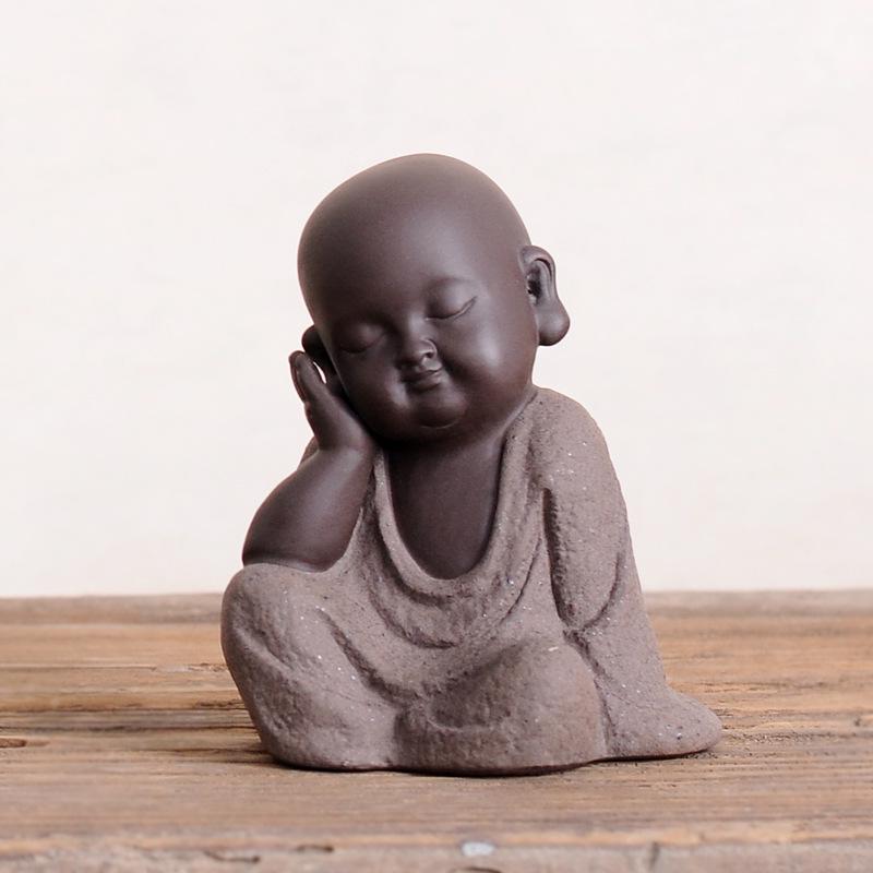 Cute Zen Monk Zisha Clay Tea Pet - Handmade Tea Ceremony Ornament