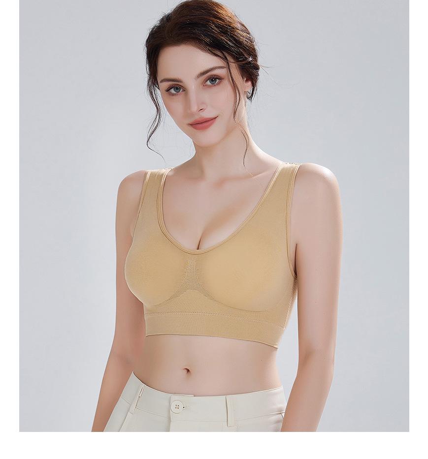 Bezszwowy biustonosz sportowy damski: Bez fiszbin, krzyżowy krój na plecach, idealny do jogi, biegania i fitnessu, dostępny w dużych rozmiarach
