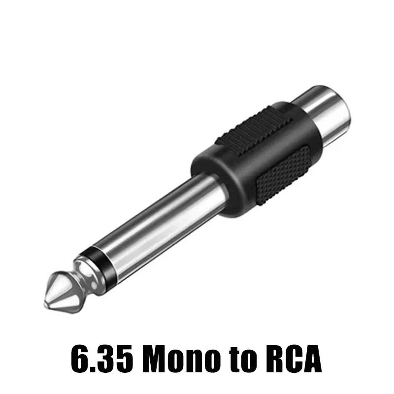 

5Pcs RCA Lotus Female Consonant Jack to 6.35mm/3.5mm Stereo/Mono Male Plug Connector for Headphone Audio Transfer Adapter 5PCS