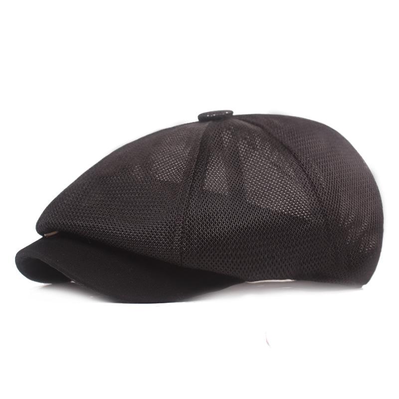Bavlněný baret Pánská malířská čepice Newsboy čepice Klobouk Rybí kost Osmihranný klobouk