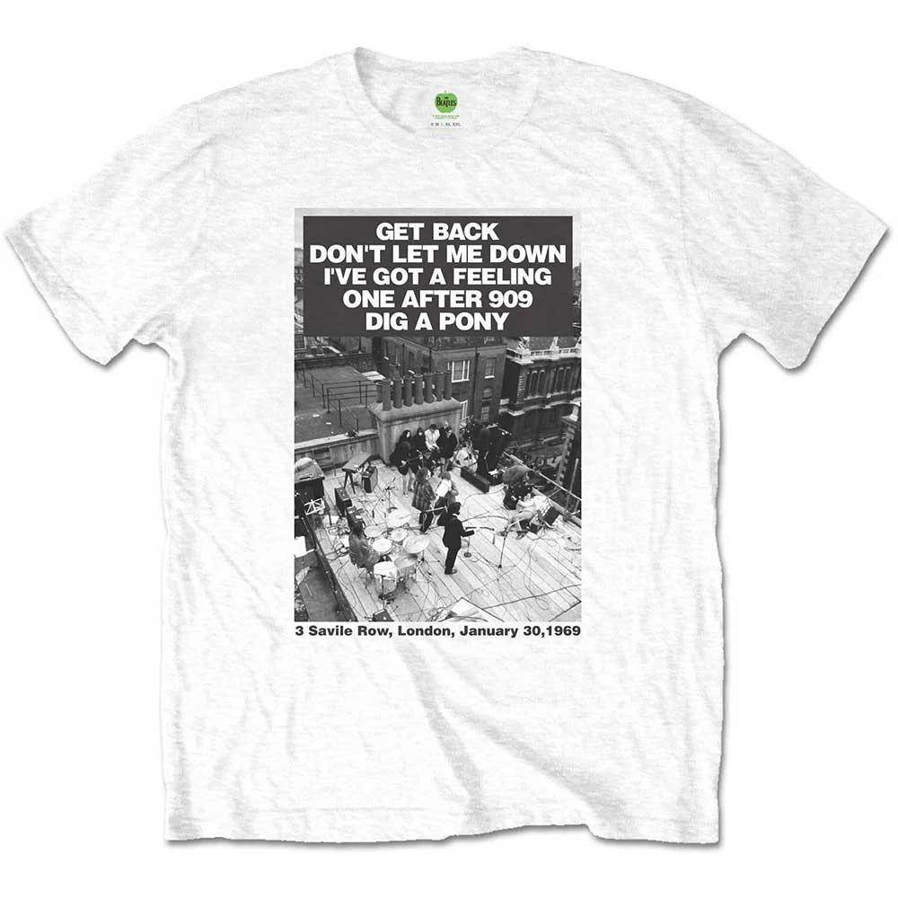 The Beatles Rooftop Songs Official Tee T-Shirt Mens Unisex S