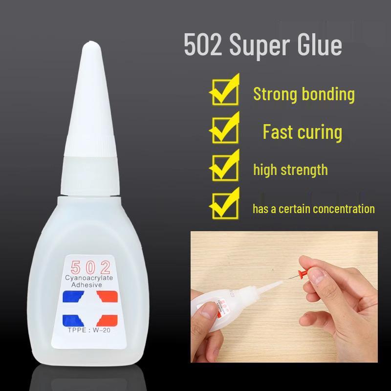 502 Super Glue: Quick-Drying, Transparent, Waterproof Adhesive for Shoes and Metal with High Viscosity and Strong Adhesion.