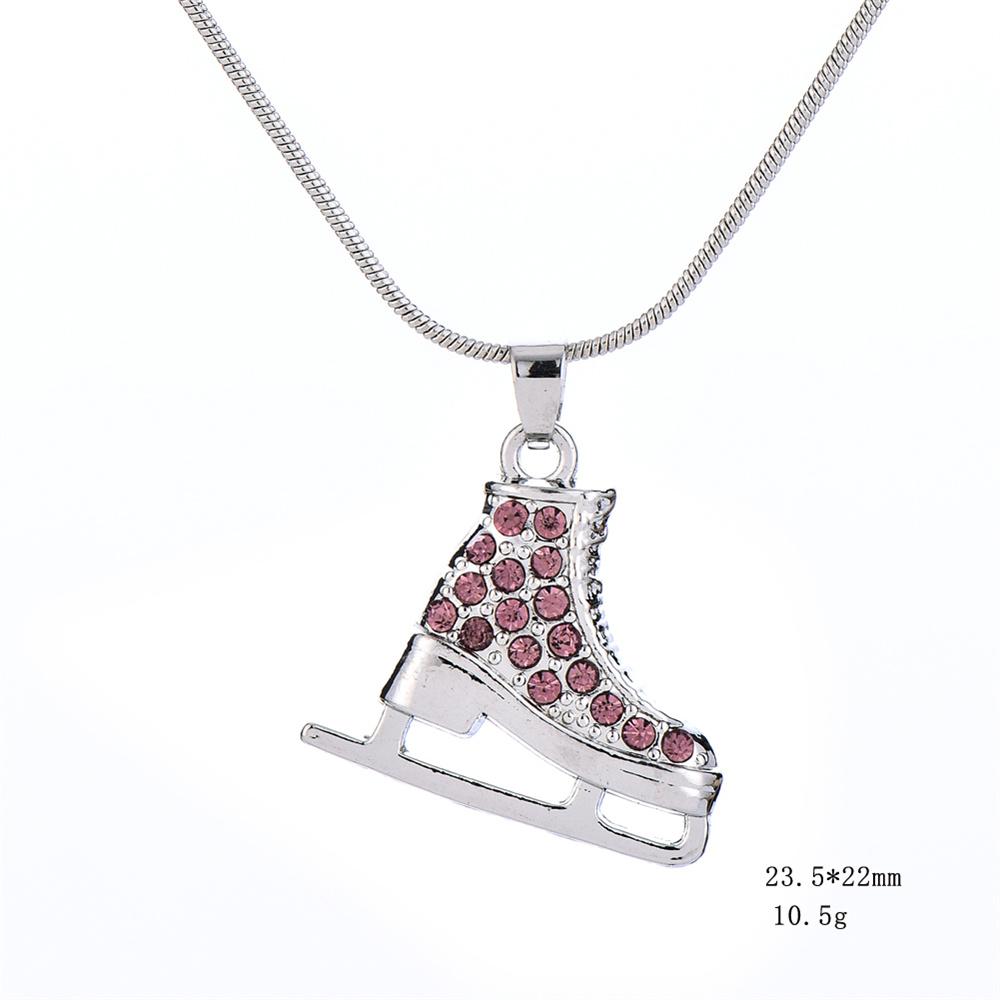 My Shape Skating Shoes Pendant Necklace Ice Skate Shoes Skater Crystal Rhinestone Zircon Charms Fashion Jewelry Girls Women Gift