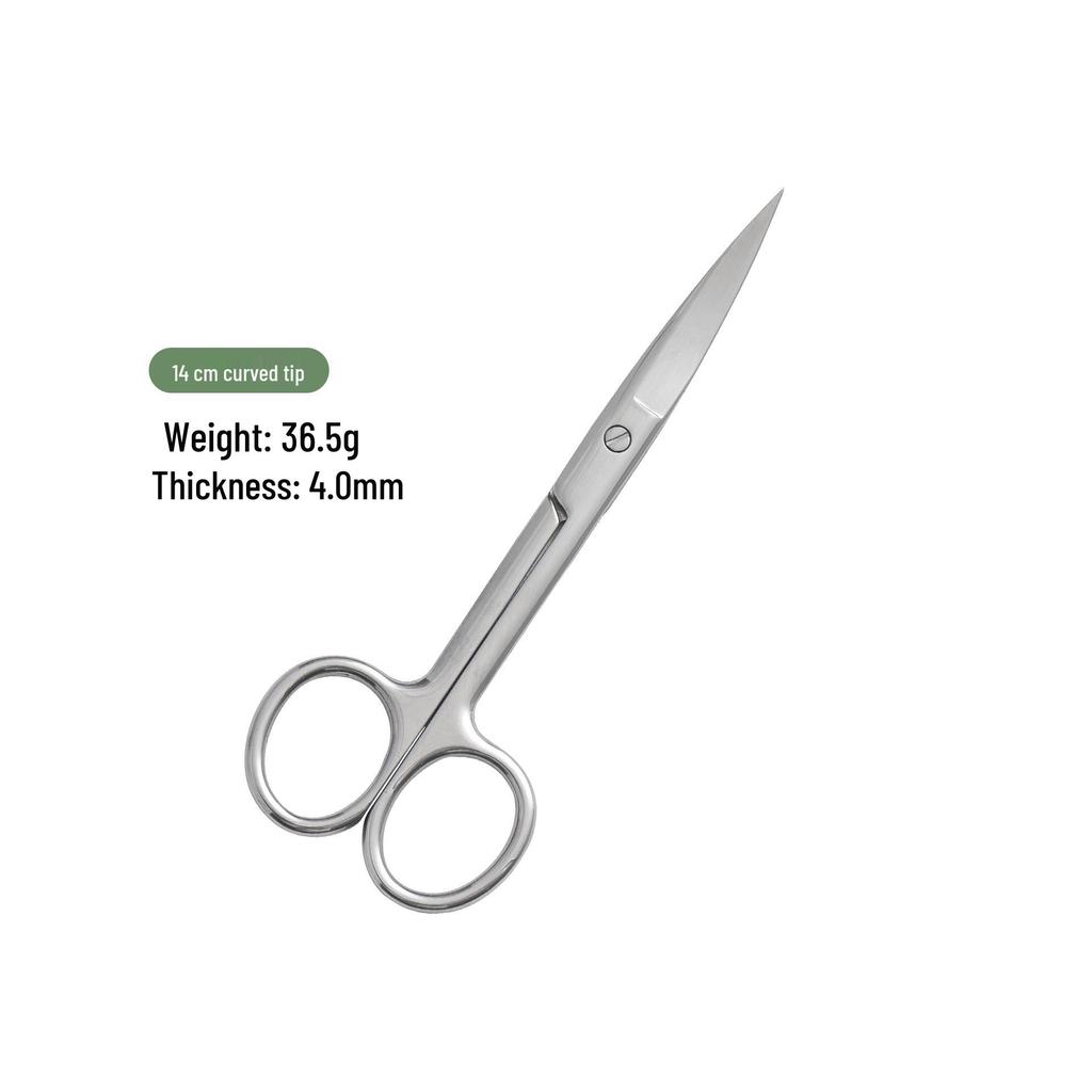 14cm Stainless Steel Curved & Straight Thickened Scissors for Lab, Beauty, Suture, and Gauze