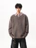 Vintage Style V-Neck Faux Two-Piece Men's Winter Sweater - Trendy Loose Knit Polo