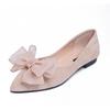 Fashion Flat Shoes for Women Spring New Shallow Bow Single Shoe Pointed Suede Flats Shoe Soft Soled Oversized Women's Shoes Ladies Pumps