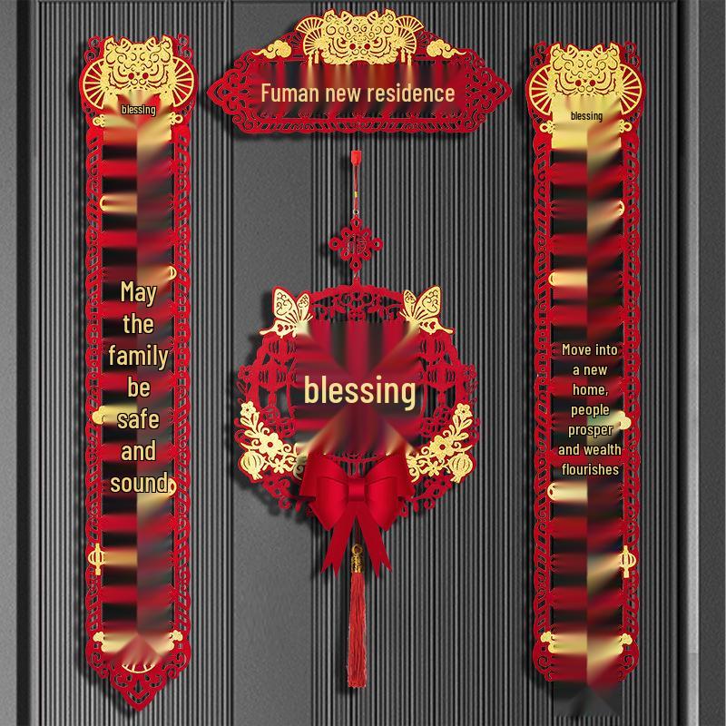 Magnetické uspořádání nového domova: Sada samolepek na dveře a dekorací na kolaudaci