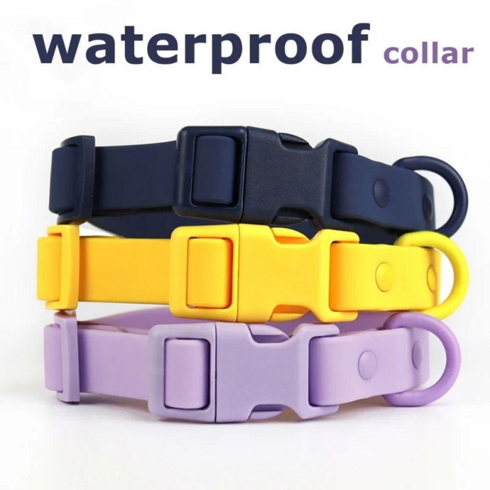 Adjustable Waterproof Dog Collar Elastic Webbing Safety Buckle Chain Fashion Pet Collar  Walking