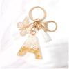 Chic White Tassel Letter Keychain with Resin Epoxy Pendant - Stylish Ornament for Bags