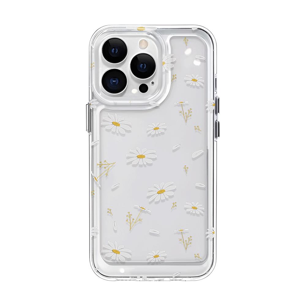 Simple Chrysanthemum TPU Transparent Phone Case For IPhone 16 15 14 13 12 11 Pro Max 7 8 Plus X XR XS Shockproof Soft Case