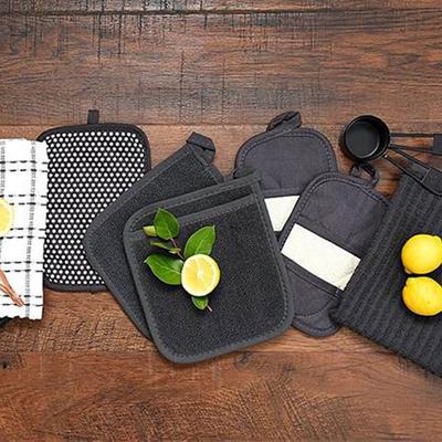 2PCS Resistant Microwave Glove Pot Holder Heat Insulation Mat Table Toweling Insulation Pads Kitchen Placemats