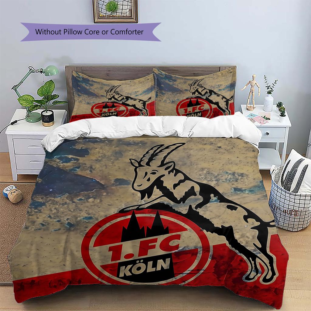 Köln FC Pattern Bedding Home Decoration Birthday Gift (1 * duvet cover + 2 * pillowcase, without core)
