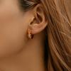 K Gold Plated Copper Zircon Inlaid Enamel Delicate Hoop Earrings For Women