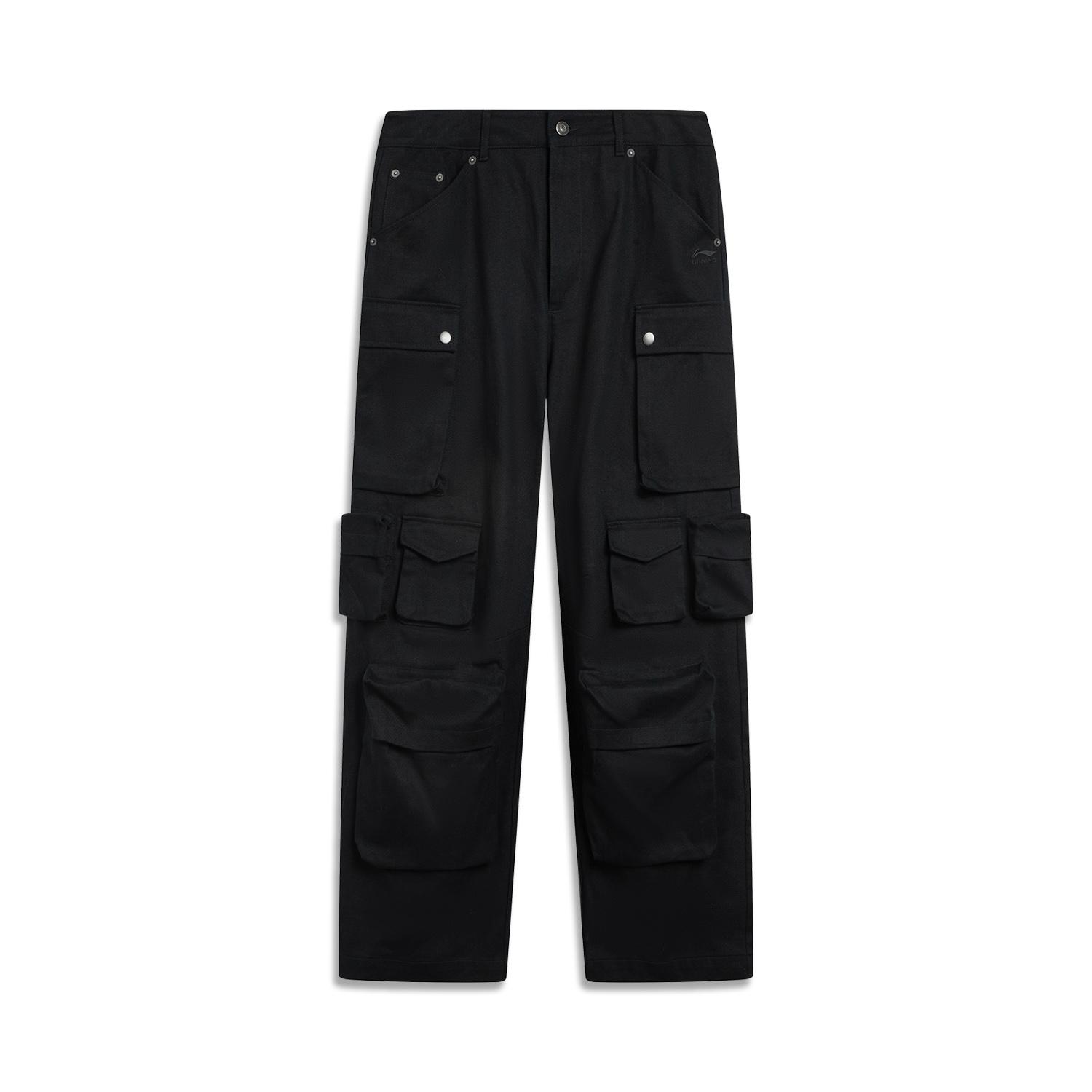 

Li-Ning Простые Удобные Универсальные Однотонные Модные Повседневные Брюки со средней посадкой Мужские низы AKXV467-1 S