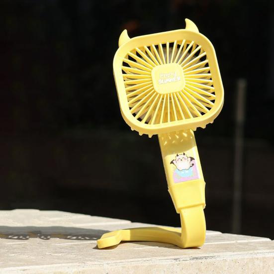 Mini Cooling Fan with Flexible Long Handle 3 Speed USB Rechargeable Devil Horn Handheld Desk Fan Portable Travel Outdoor Personal Fan