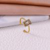 Trendy Light Luxury Water Drop Stone Open Ring with High-End Style
