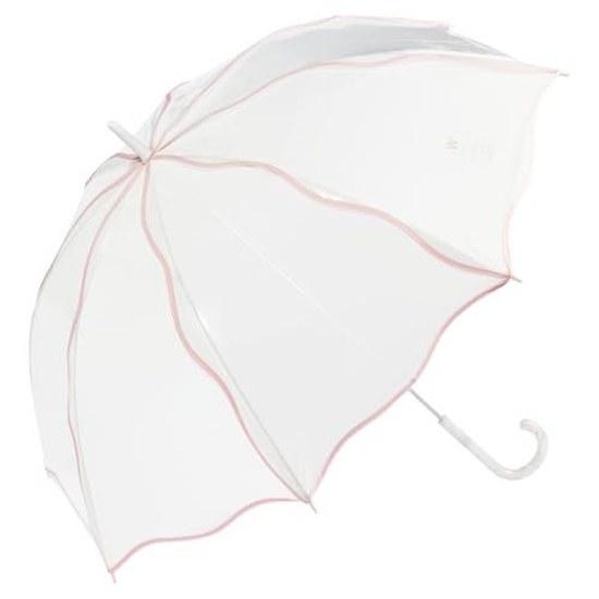 Wpc. Vinyl Umbrella Wavy Off Long Rain Parent Bone 60cm Large Commuting School Travel Stylish Cute Womens Ladies Eye-catching Korean Storage Pouch