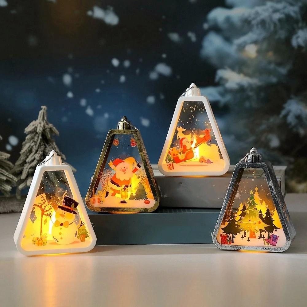 Soft Glowing Christmas Lantern Decor Vintage Style LED Glowing Decoration Window Sill Decor
