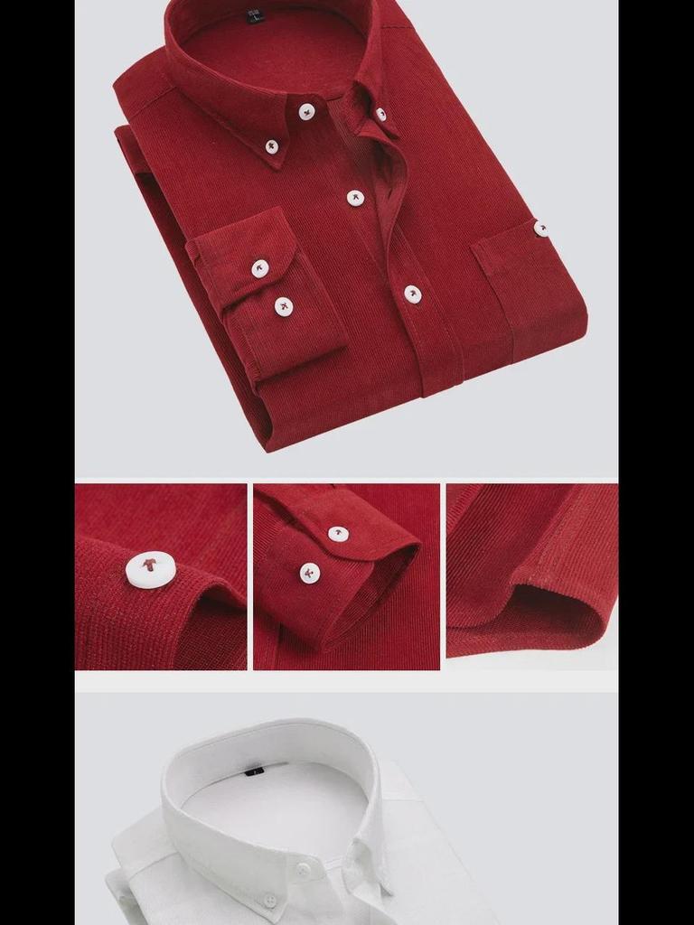 Pánská ležérní košile s dlouhým rukávem v korejském stylu - Podzim & Zima, Velká velikost