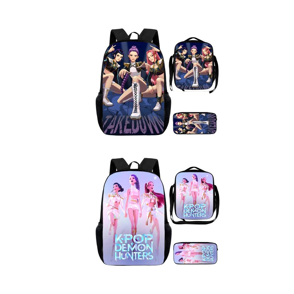 Girls Backpack Primary School Student Backpack Printed Children's Bag Shoulder Bag Pencil Case Three-piece Set