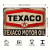 Vintage Texaco Motor Oil Metal Tin Sign Garage Man Cave Decor Car Lover Gift