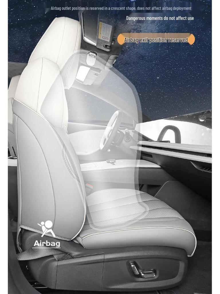 Galaxy E8 Universal Full Leather Car Seat Cushion - New Model for Special Cars, Five-Seat, Four Seasons.