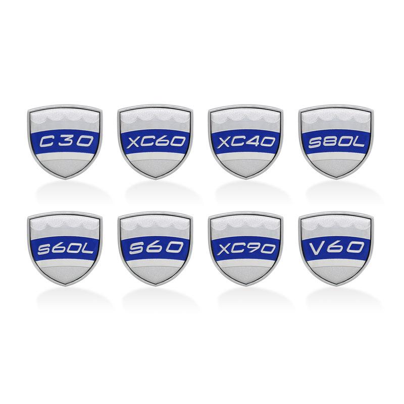 3D Metal Chrome Car Fender Sticker Side Emblem Badge For Volvo V40 V60 S90 V90 S60 S80 XC60 XC40 S80L Logo Auto Accessories