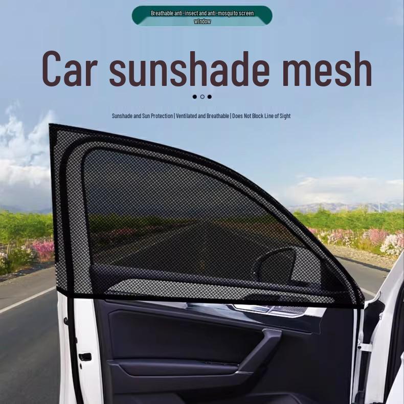 Universal Car Sunshade: Anti-Mosquito Mesh, Heat Insulation, Privacy Blackout, Sun Protection Window Curtain.