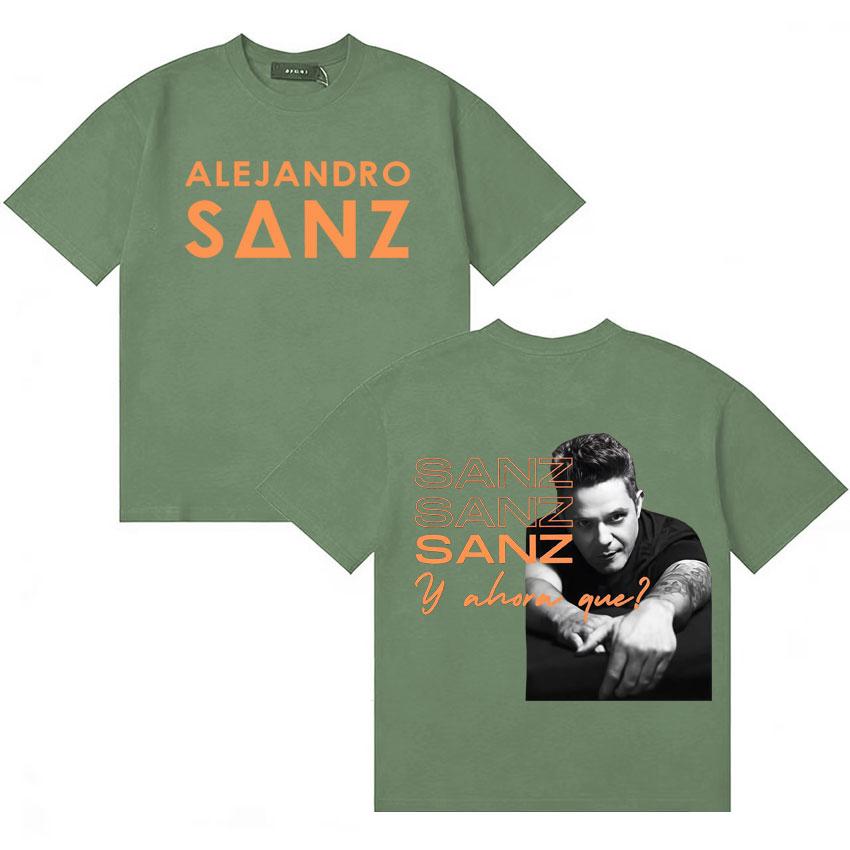Rapper Alejandro Sanz Mode Sommer T-Shirt Unisex Damen Harajuku Stil Baumwolle Kurzarm T-Shirt Musikliebhaber T-Shirts Streetwear