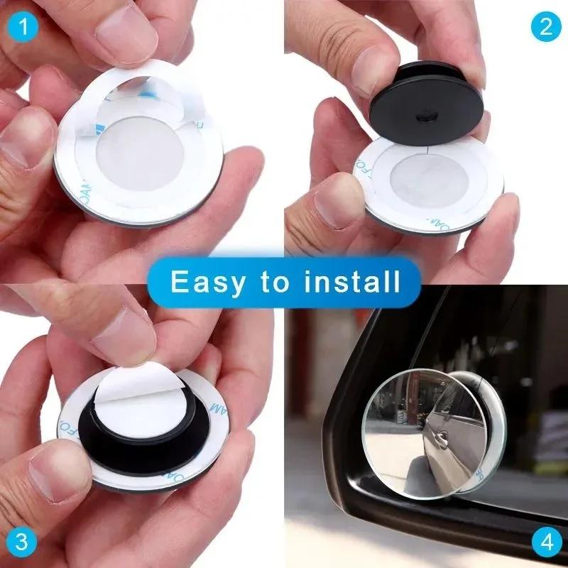 2025 Hot 2Pcs Car Rearview 360 Degree Adjustable Wide Angle Small Circular Mirror For Volkswagen Tiguan R-Line Polo Jetta T5 GTI